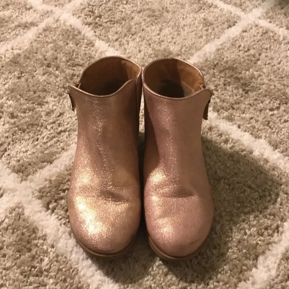Cat & Jack Pink and Gold Shimmered Booties